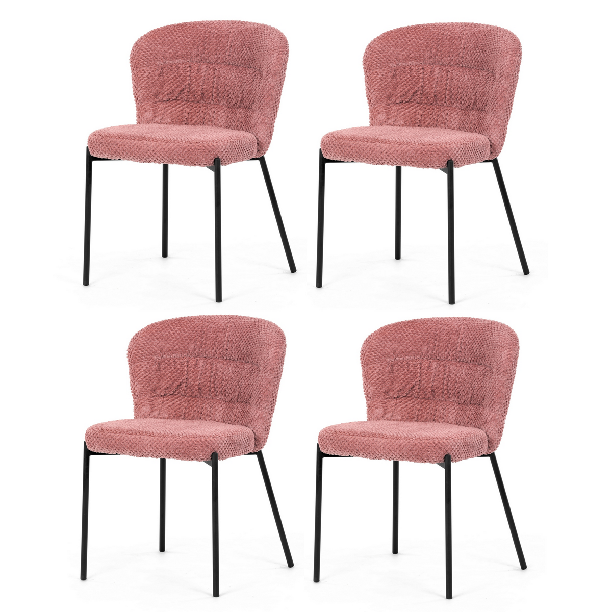 Sada jídelních židlí Bouclé CT-W1077 PINK2