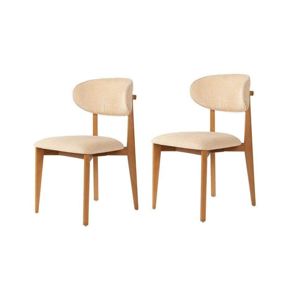 Sada jídelních židlí Lionte Beige and Dark Oak