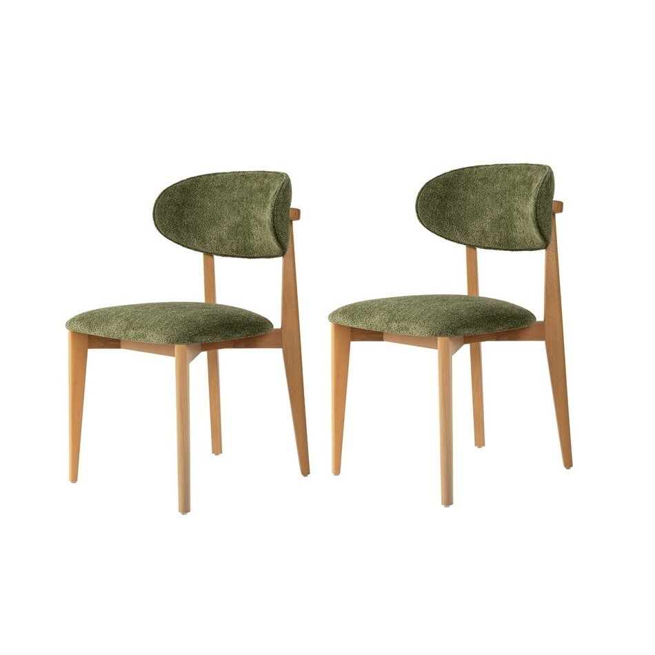 Sada jídelních židlí Lionte Green and Light Oak