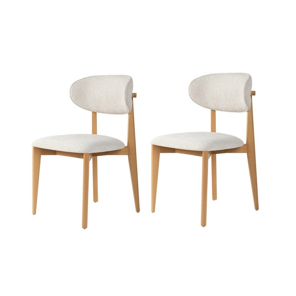 Sada jídelních židlí Lionte White and Light Oak