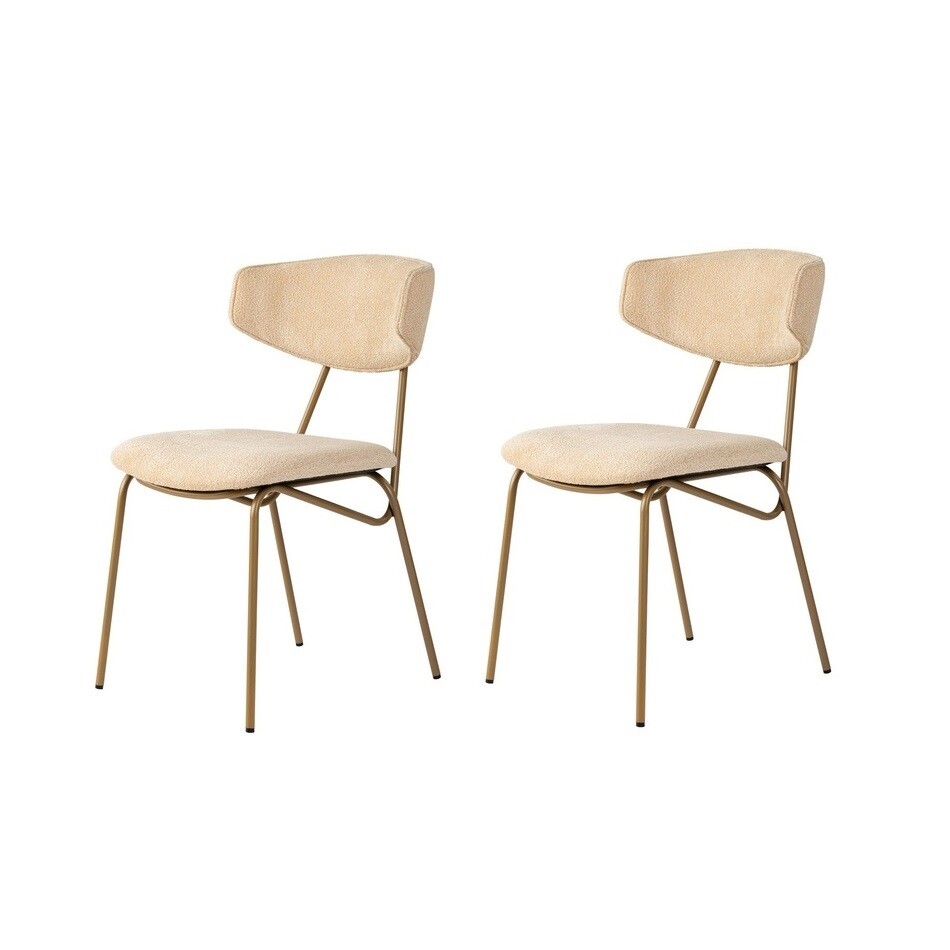 Sada jídelních židlí Nancy Beige and Gold