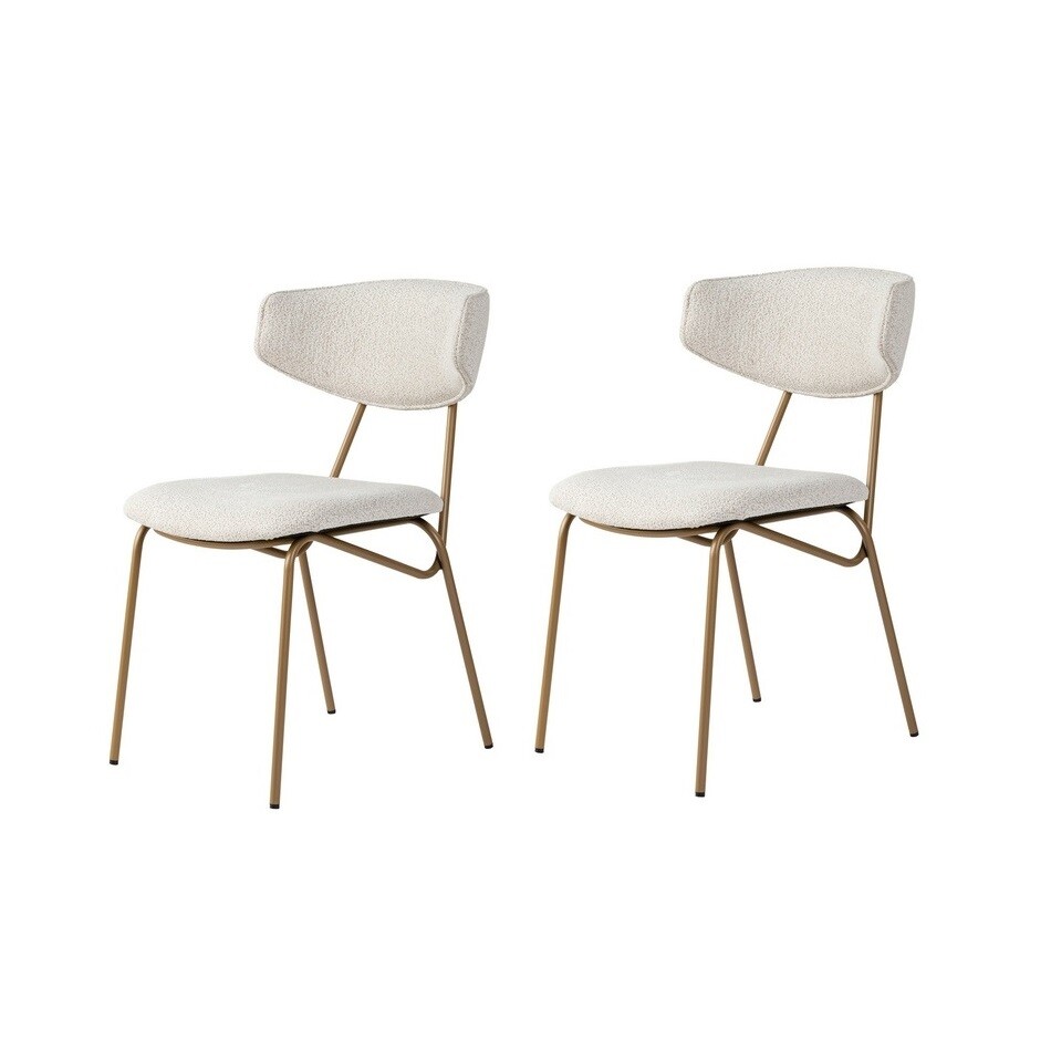 Sada jídelních židlí Nancy White and Gold