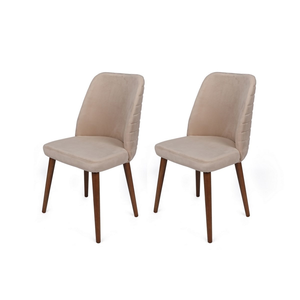 Sada jídelních židlí Tutku Cream and Walnut