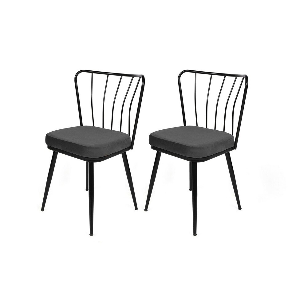 Sada jídelních židlí Yildiz Anthracite Black