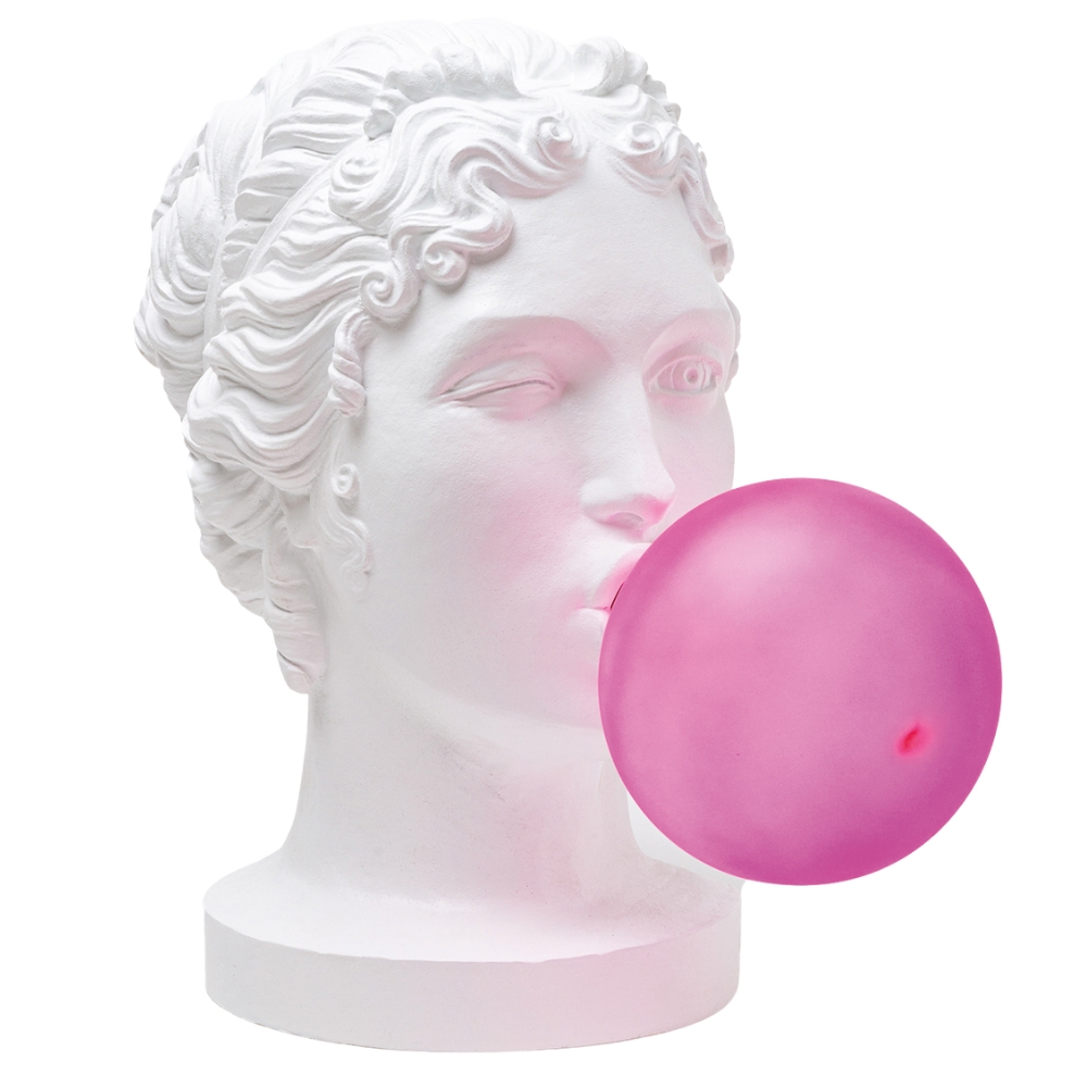 Seletti Bílo-růžová stolní LED lampa Grace