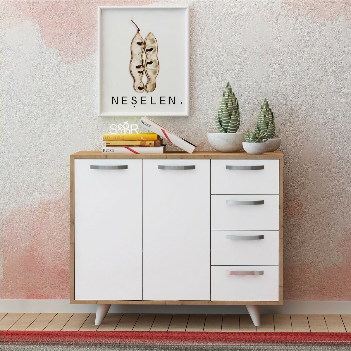 Skříňka Waga Oak and White