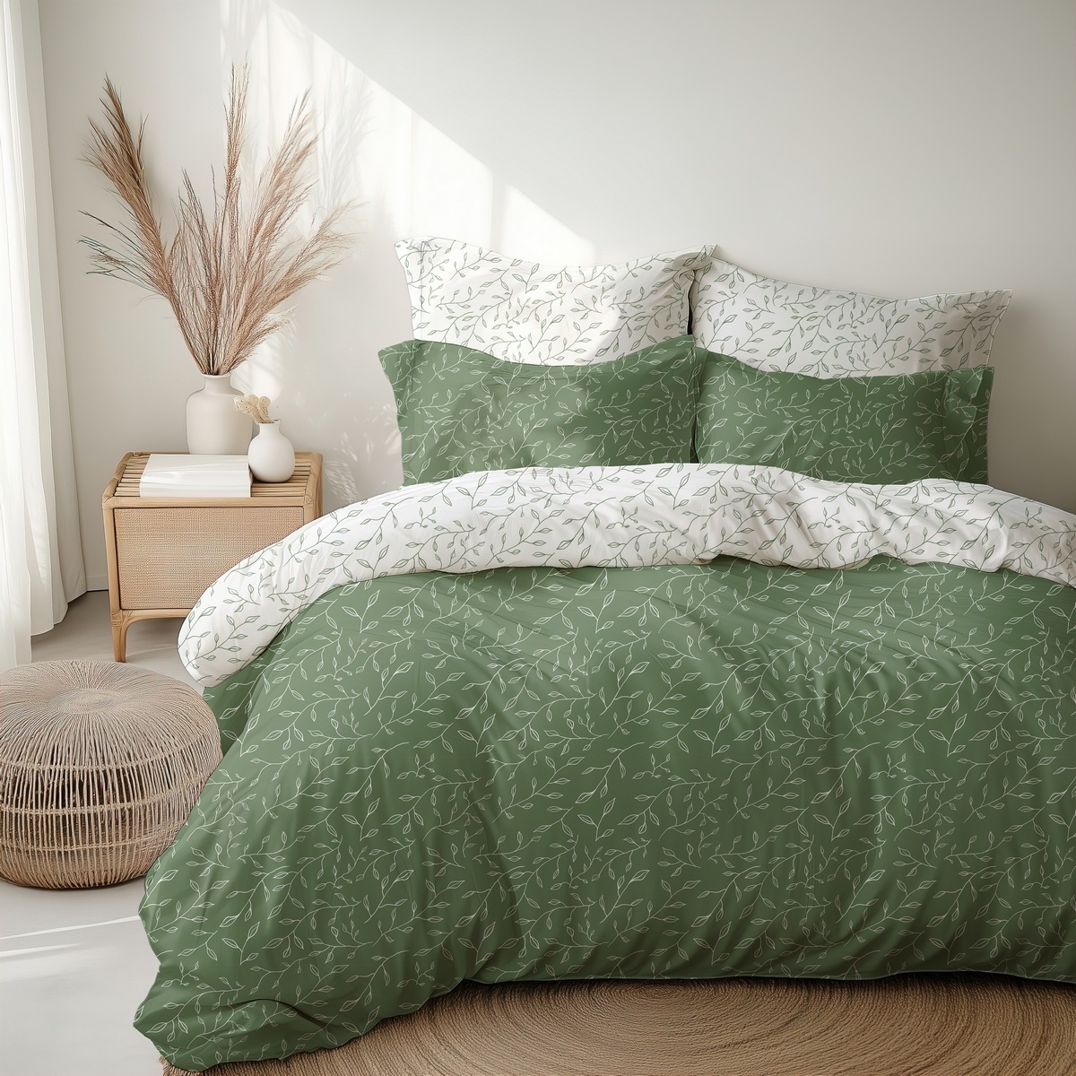 Stanex Bavlněné povlečení Zelené lístky