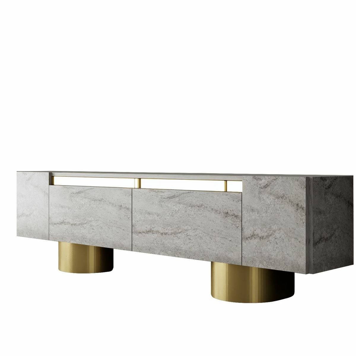 Televizní stolek Bohem Travertine and Gold