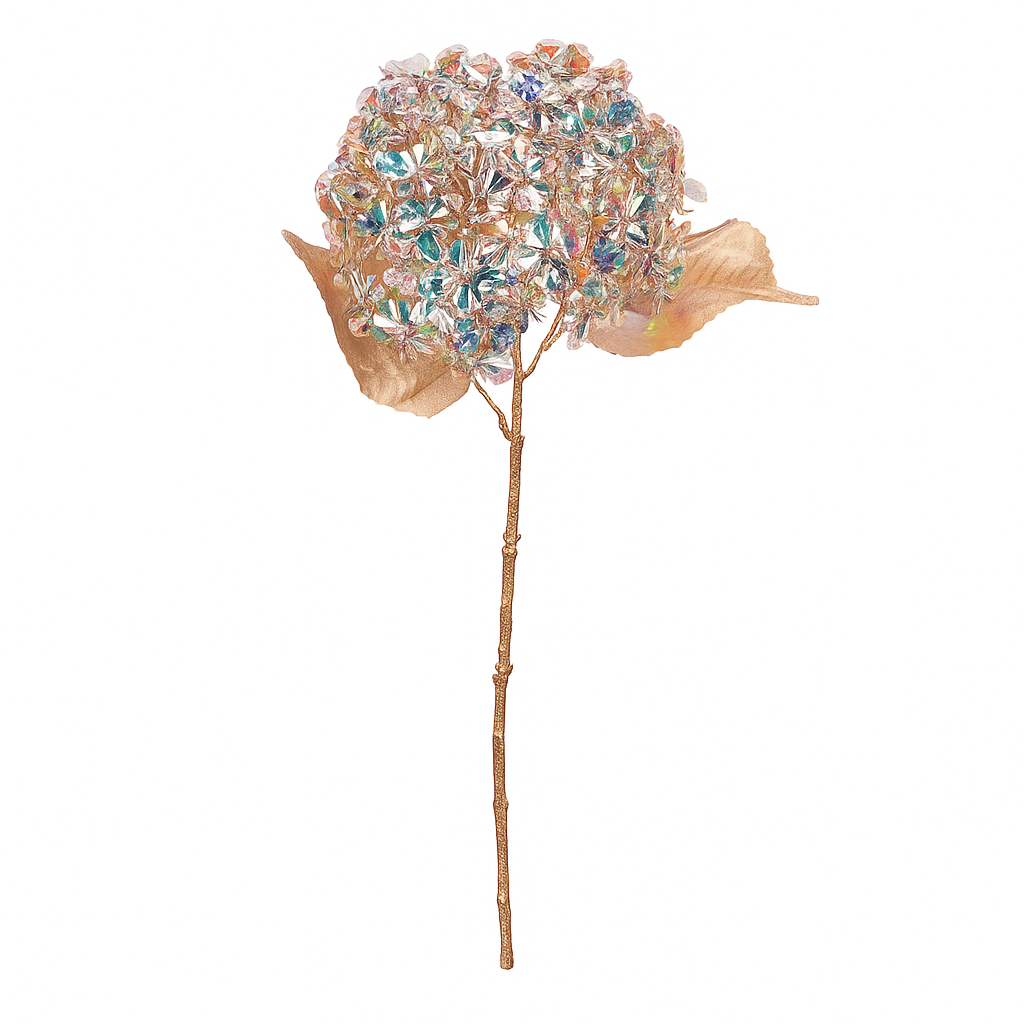 Umělá řezaná Hortenzie pestrobarevný květ