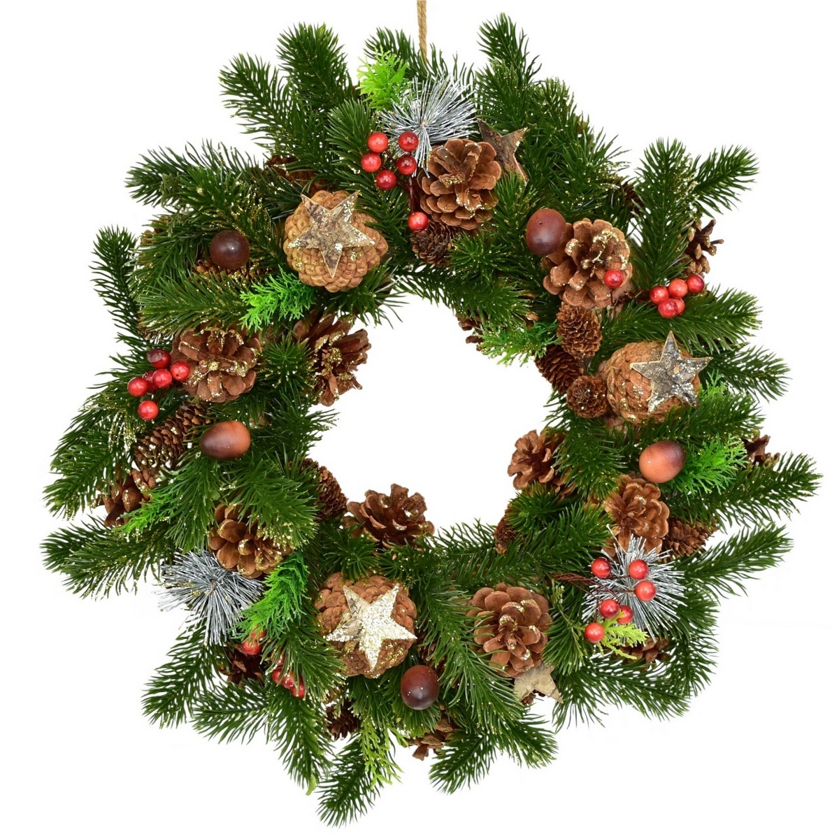 Vánoční zdobený smrkový věnec Winter Dream