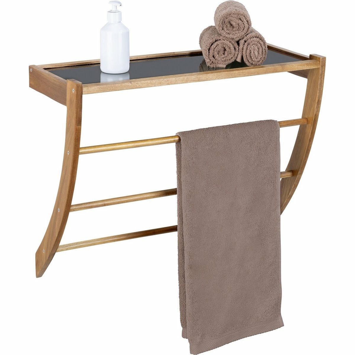 Wenko Koupelnová polička s tyčí z akácie FONDI