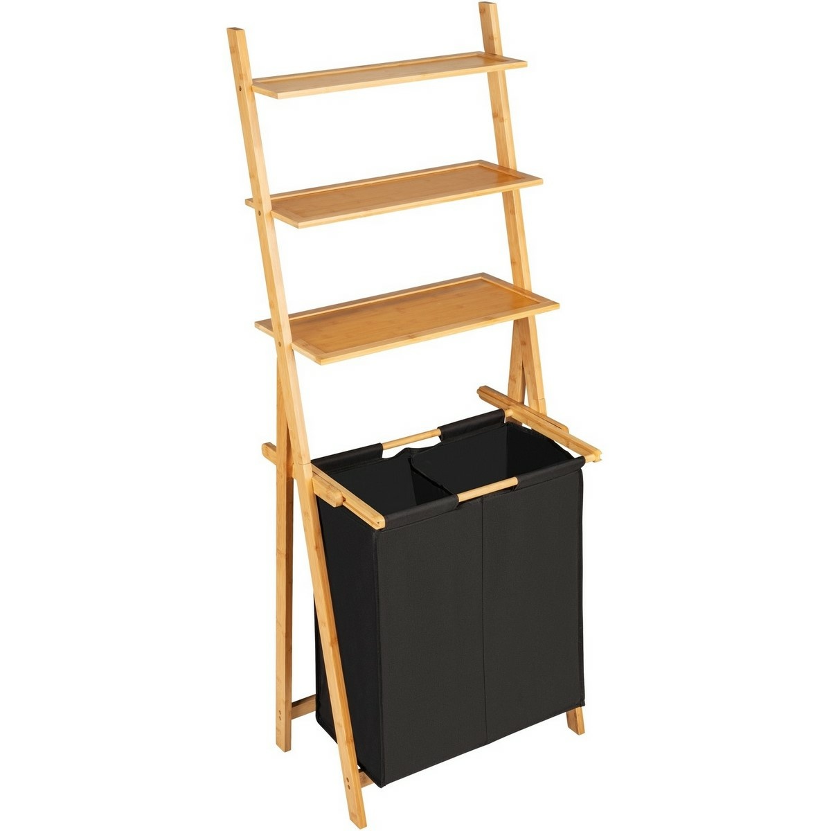 Wenko Žebříkový regál s košem na prádlo Ecori