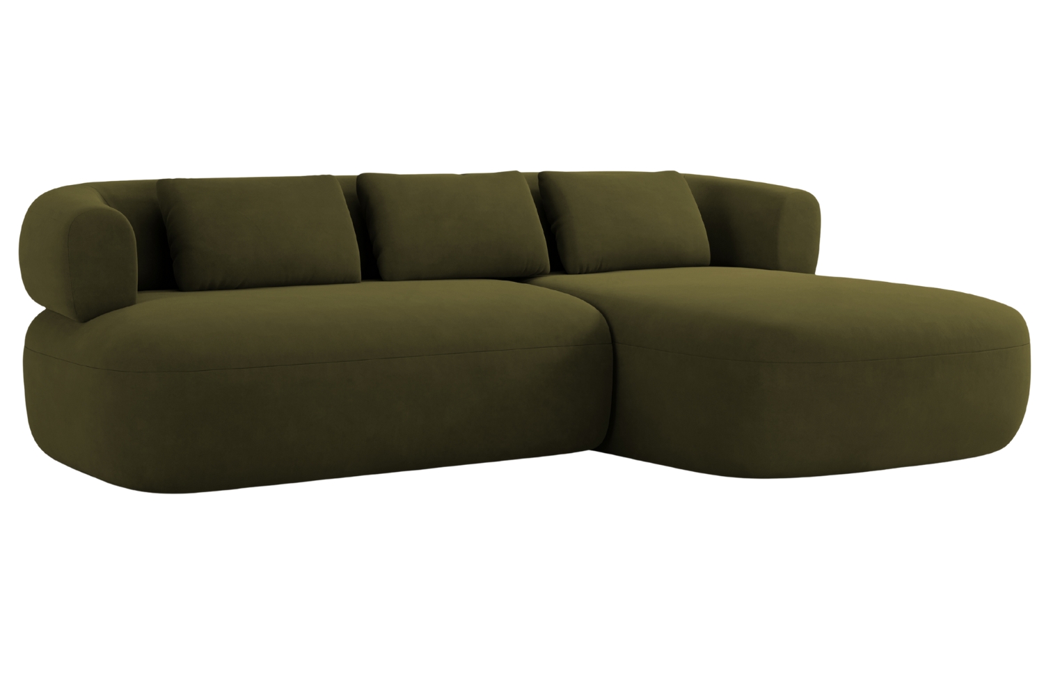 Windsor & Co Zelená sametová rohová pohovka Aldrin 225 cm