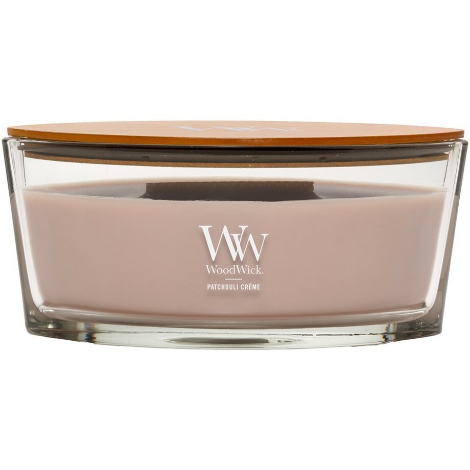 WoodWick Vonná svíčka loď Patchouli Creme