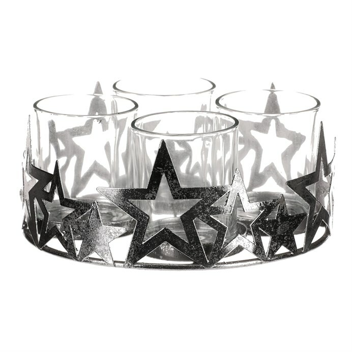 Adventní svícen se sklíčky Hvězda