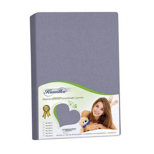 Bellatex Jersey prostěradlo na vysokou matraci Kamilka tmavě šedá