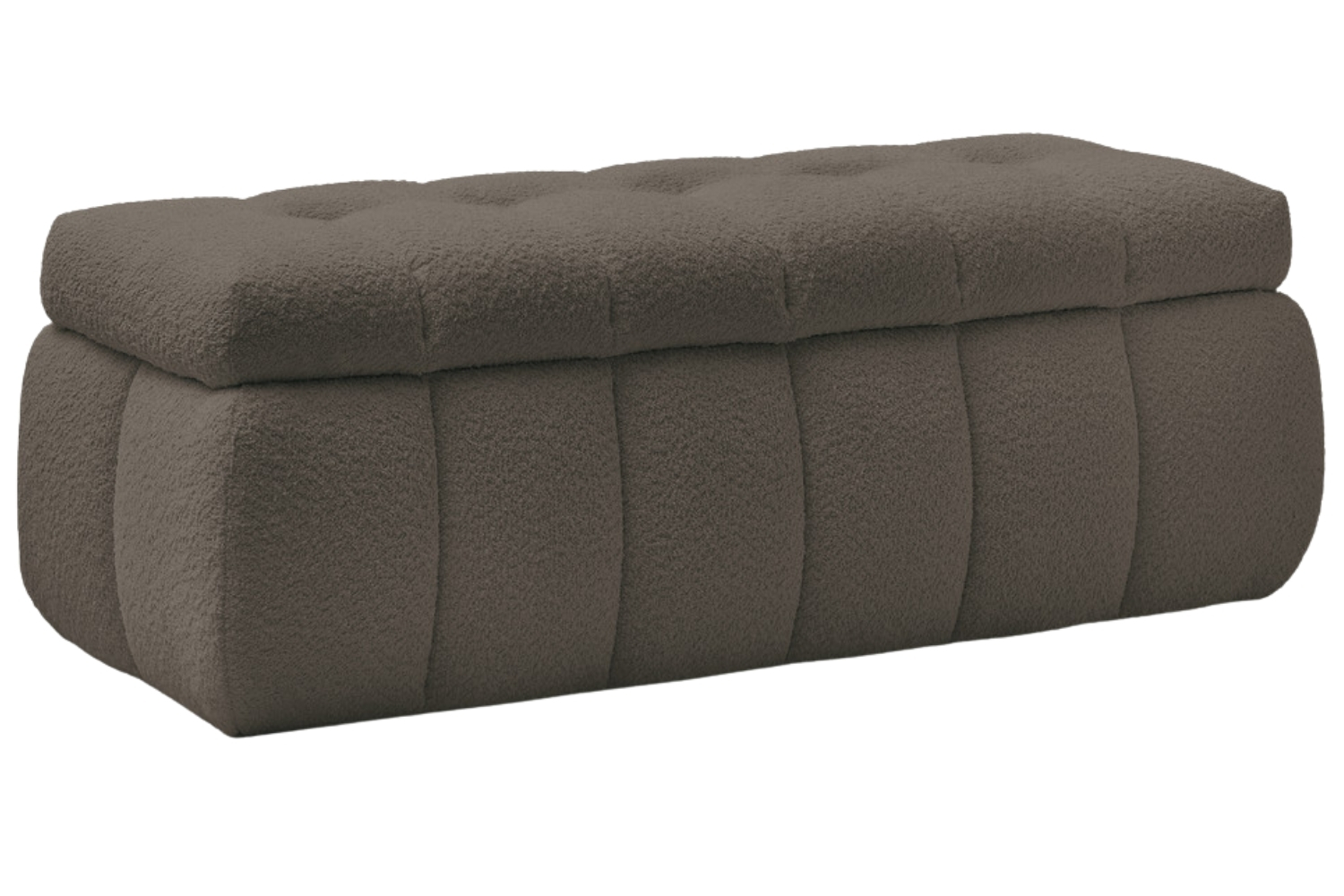 Bobochic Paris Hnědá bouclé lavice Mont-Blanc 144 cm s úložným prostorem