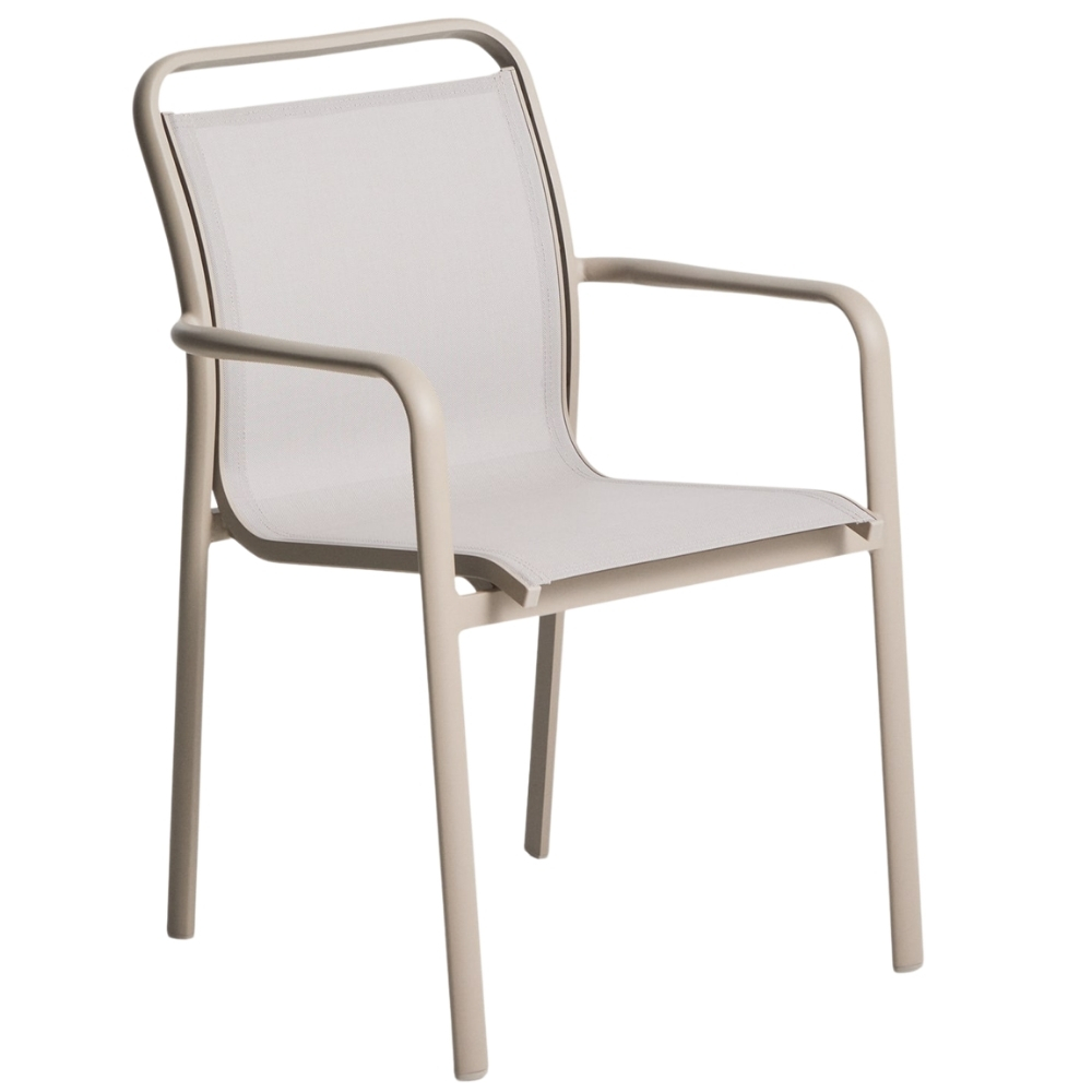 Kave Home Béžovošedá hliníková zahradní židle Luri