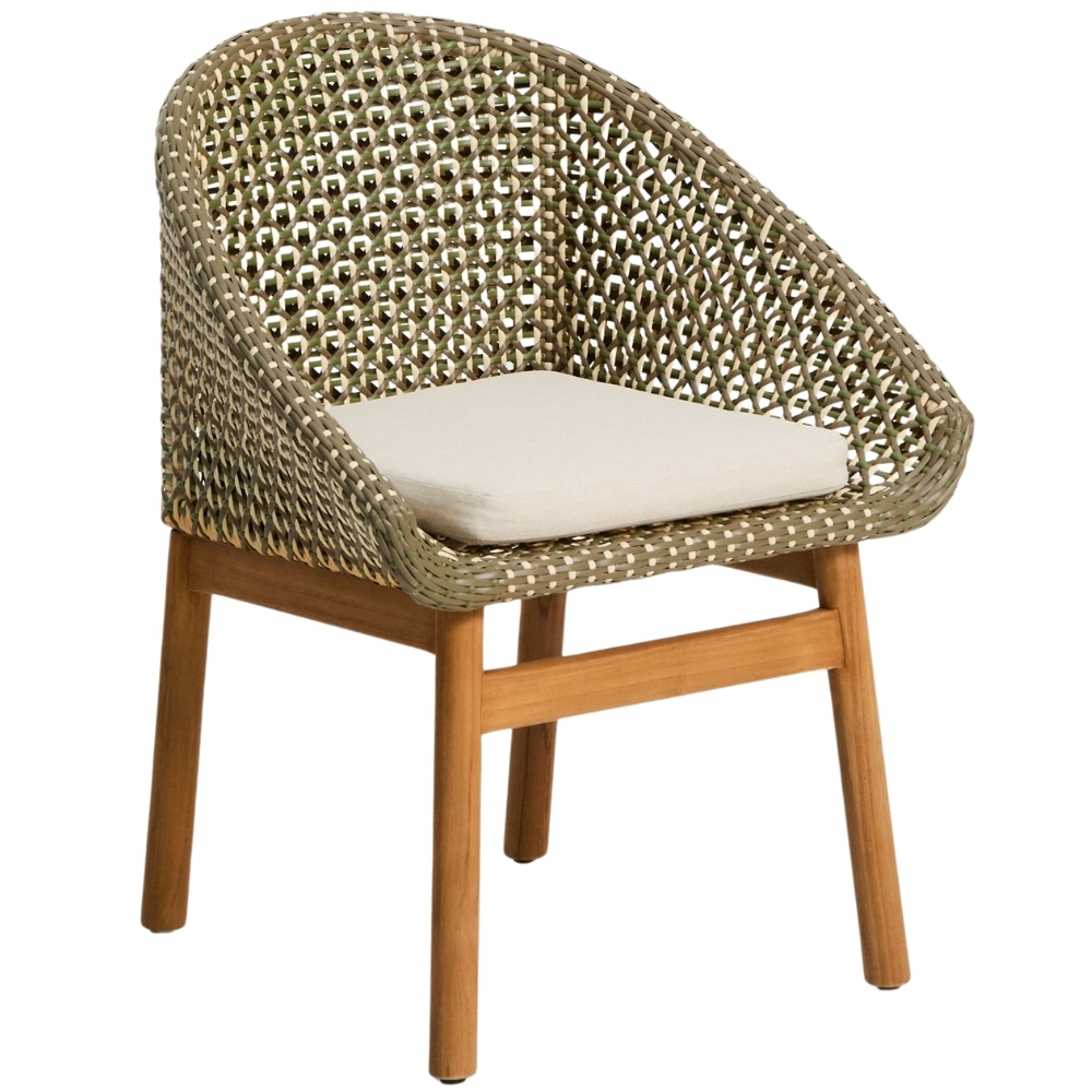 Kave Home Zelená zahradní židle z umělého ratanu Olbia