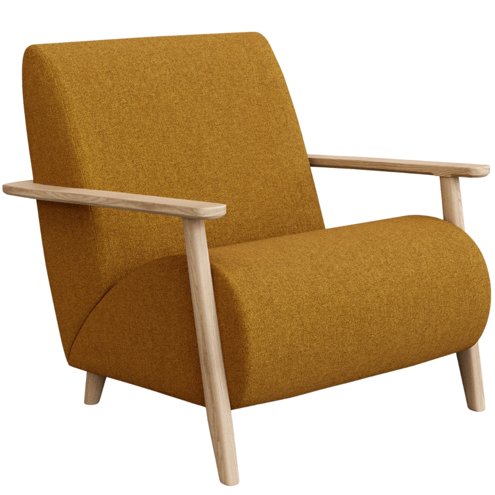 Kave Home Žluté čalouněné křeslo Meghan