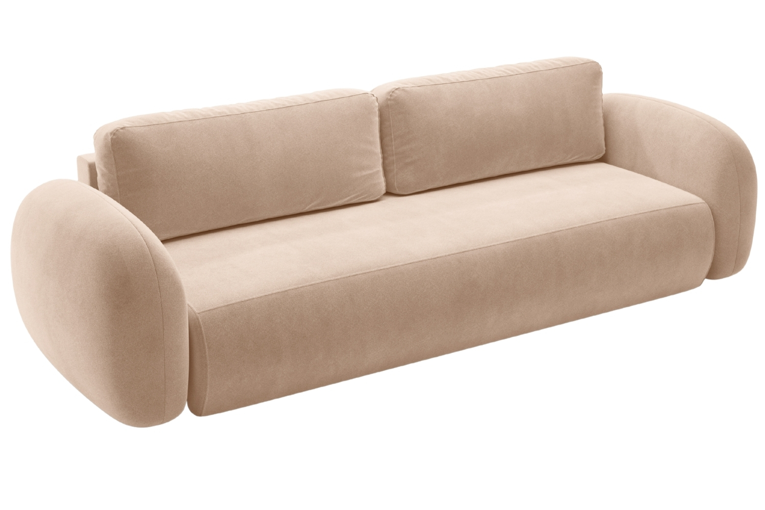 Maison Heritage Béžová sametová rozkládací pohovka Kora 262 cm