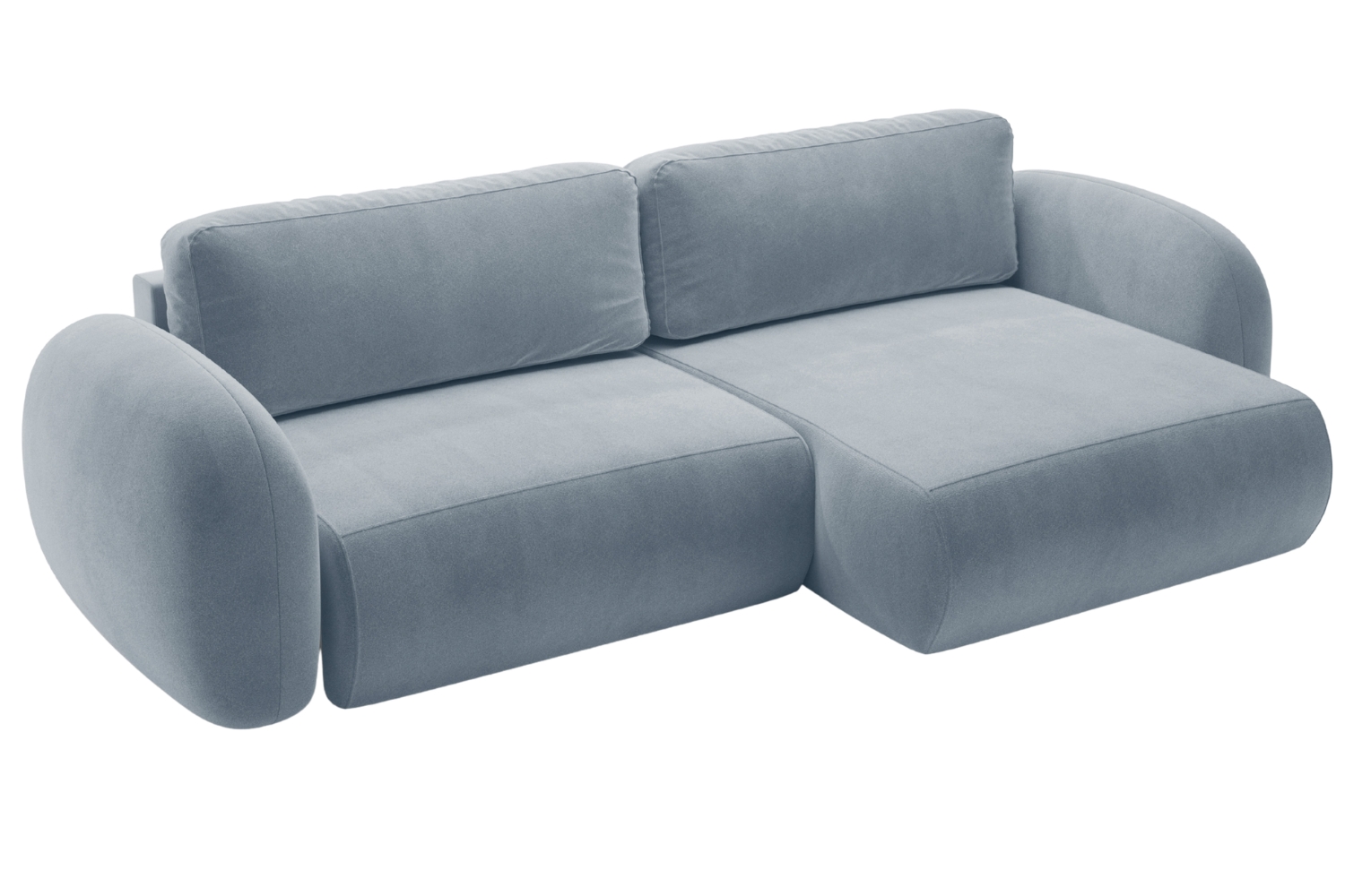 Maison Heritage Modrošedá sametová rozkládací pohovka Kora 262 cm