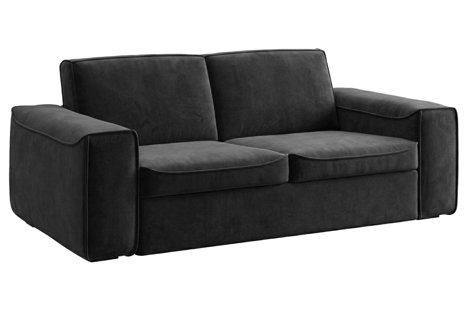 Mesonica Tmavě šedá sametová rozkládací pohovka Munro 205 cm