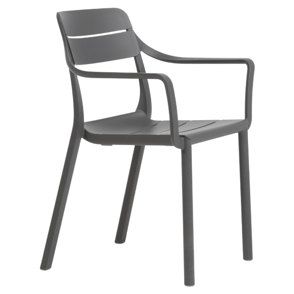 Nardi Šedá plastová zahradní židle Cassia s područkami