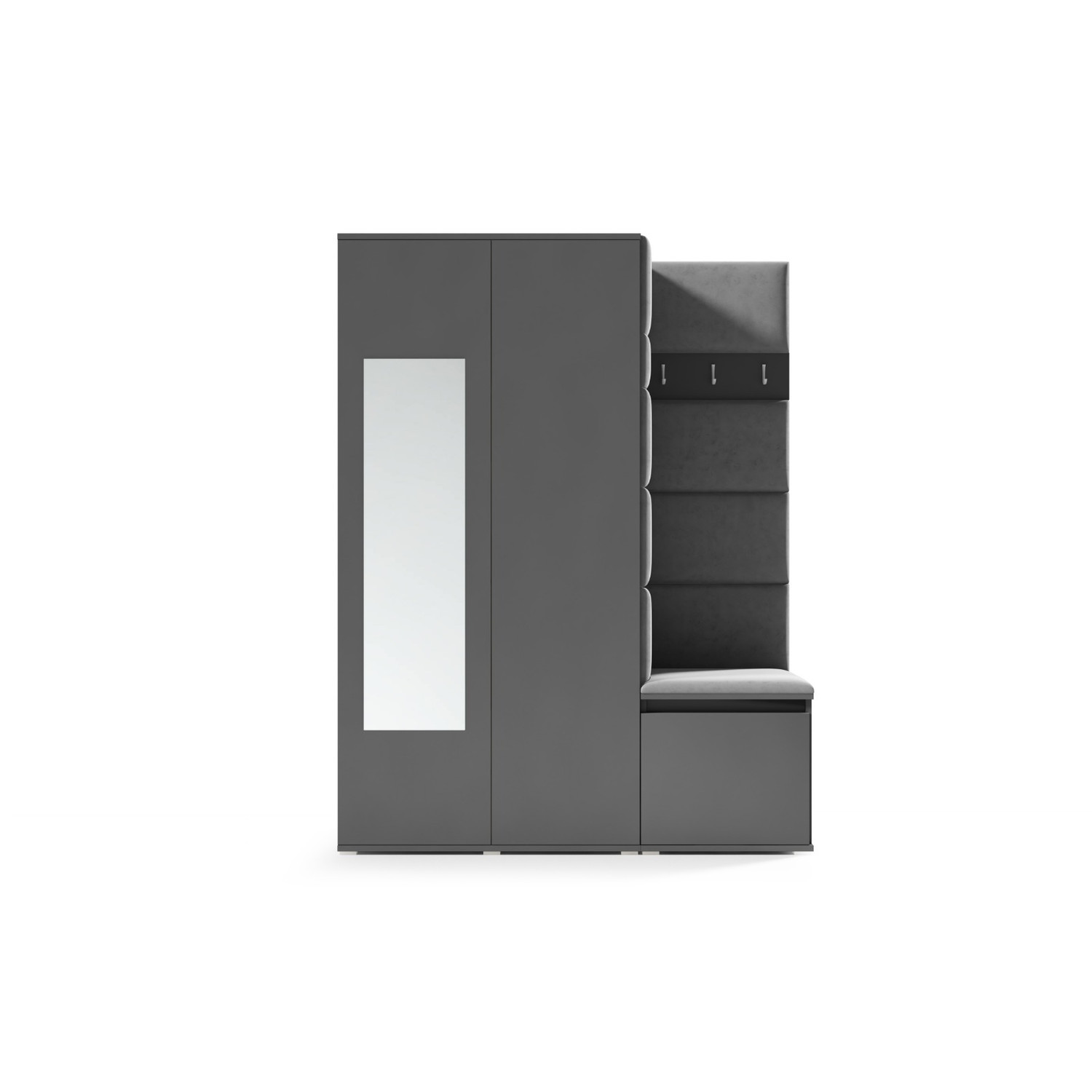 Předsíňová stěna AMI 11 Grafit Dub sonoma Se zrcadlem