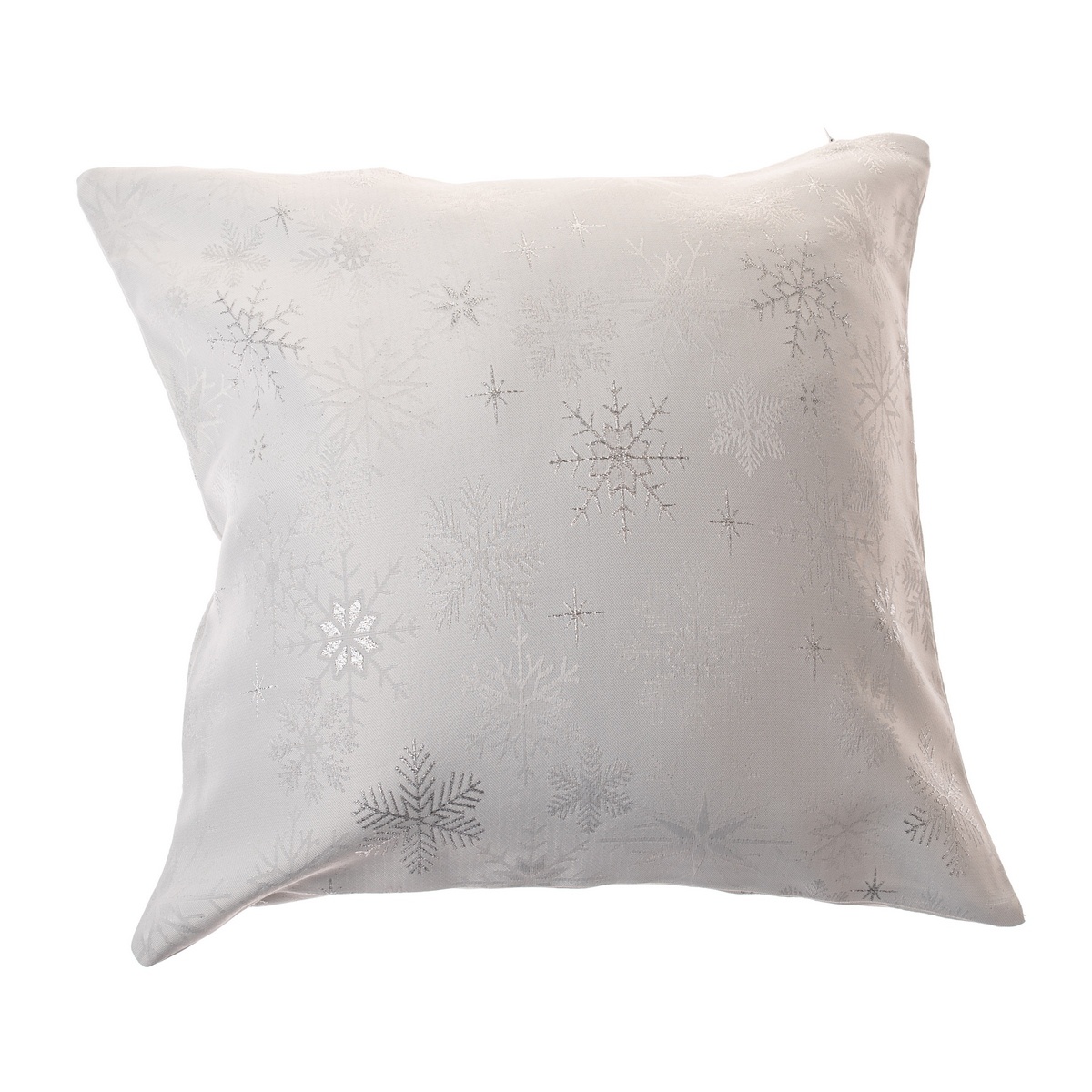 Vánoční Povlak na polštář voděodolný Vločky stříbrná